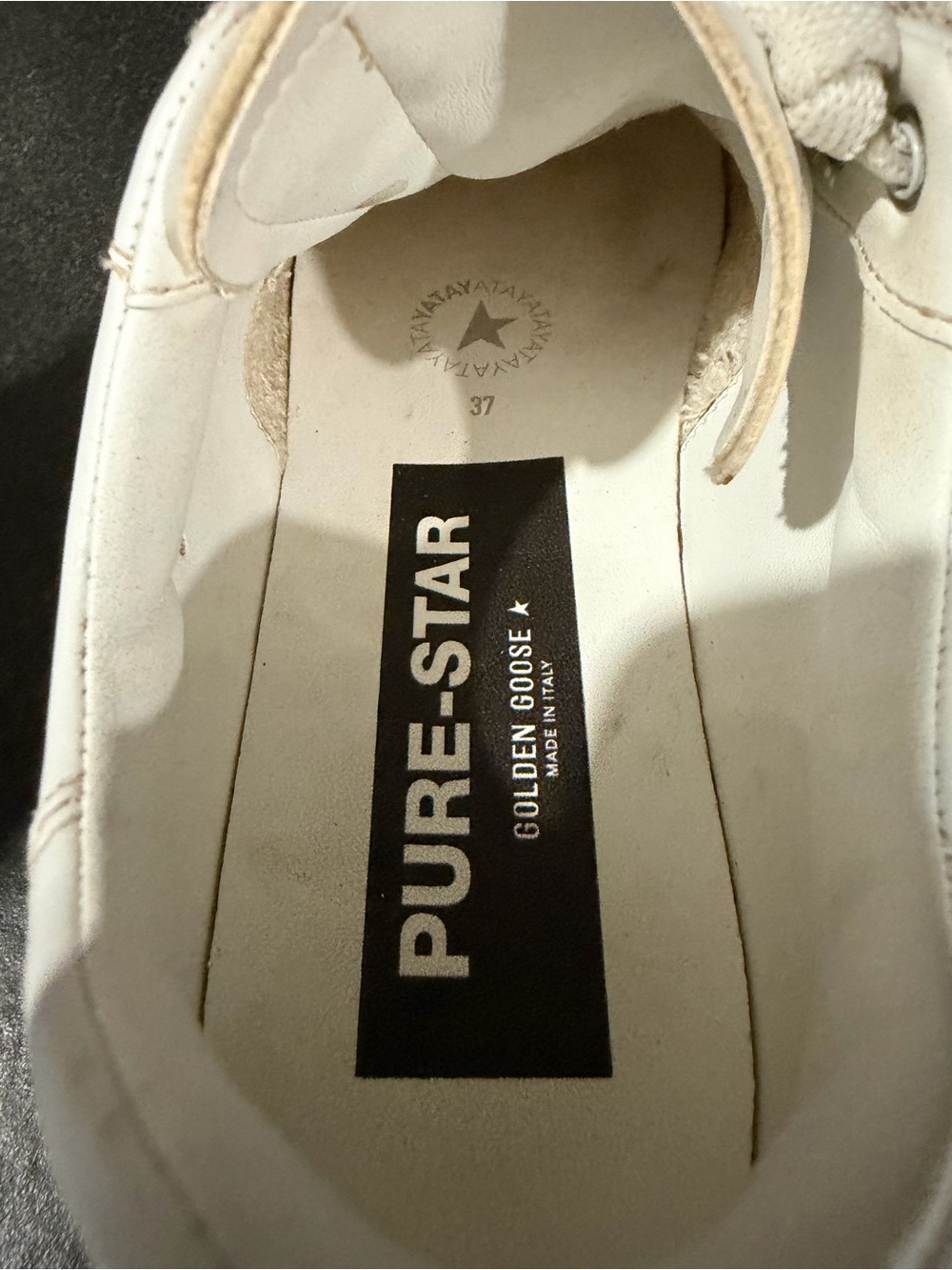 Golden Goose White Low-Top PURE-STAR Leather Sneaker - Picture 5 of 5